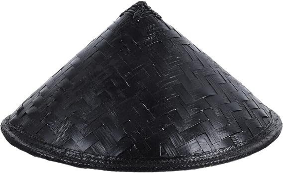 Rice Hat Handmade Japan Samurai Hat Bamboo Knight Cosplay Rice Black Cap Cone