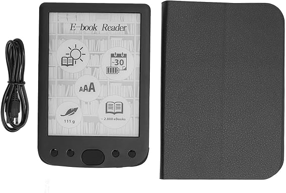 8GB EBook Reader, 6in Electric Book Reader with Touch Screen Ink Screen, Portable Electric Book Reader for Kids Adults Seniors