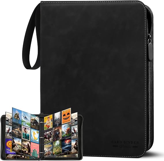 Trading Card Album 9 Compartments 30 Pages up to 540 Cards Scrapbook Binder Card Book for Playing Cards Sports Cards Yu-Gi-Oh MTG Cards Black