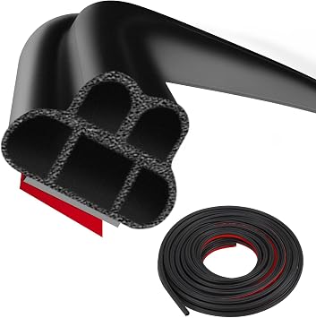 Car Door Seal Strip 32.8 Ft, Car Weather Stripping Double Layer L Shape Soundproofing Weatherstrip Self Adhesive for Auto Door 10M/32.8Ft.