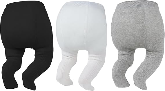 Zando 3Pack Newborn Baby Girl Tights Cable Knit Cotton Warm Leggings 0-4T