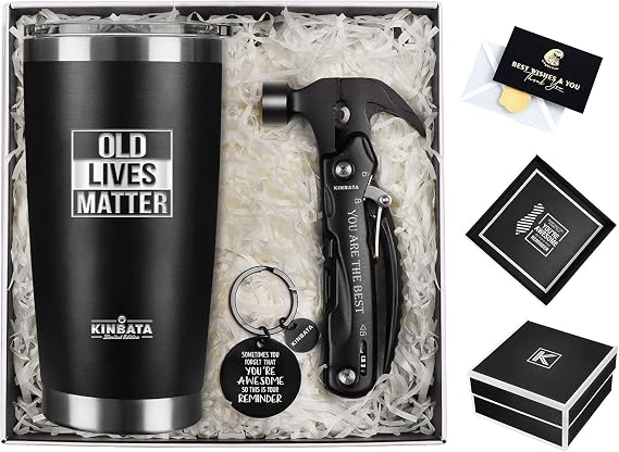 Birthday Gifts for Men-Fathers Best Day Gift for Dad Retirement Old Lives Still Matter Gifts for Him Grandpa Uncle Unique Presents Ideas Tumbler Multitool