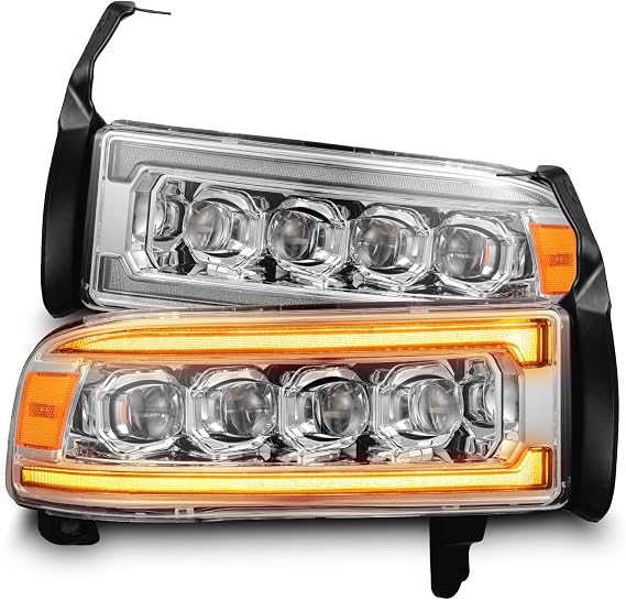 AlphaRex 94-01 Ram 1500/94-02 Ram 2500/3500 NOVA-Series LED Projector Headlights Chrome w/Activation Light & Sequential Signals & Switchback DRL (880351)