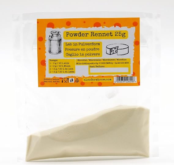 Powder Rennet 25g - Cheese Rennet, Microbial Strong Coagulant for Cheese 1g/20L Milk