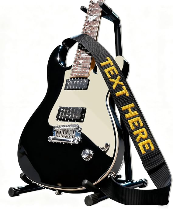 Custom Guitar Strap with Name, Personalized Guitar Strap for Bass Electric & Acoustic Guitar
