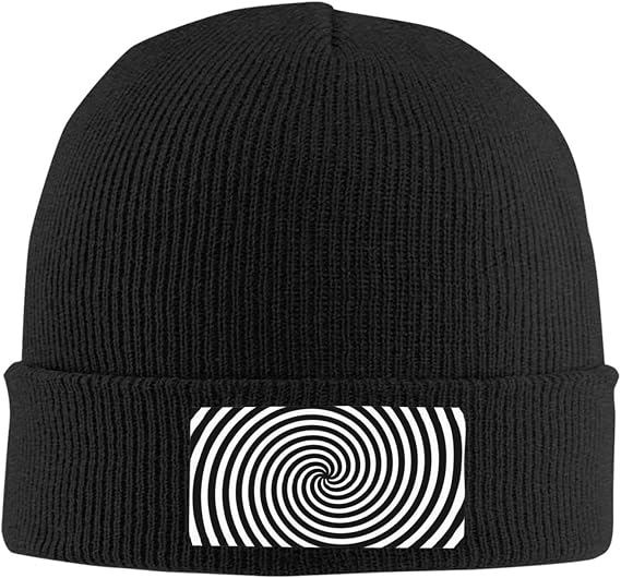 Black and White Hat Cute Checkered Knit Beanie Hat for Men Women