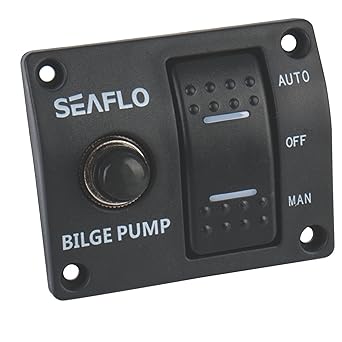 SEAFLO 3-Way Bilge Pump Switch Panel Automatic-Off-Manual 12v 24v w/Built-in 15A Circuit Breaker