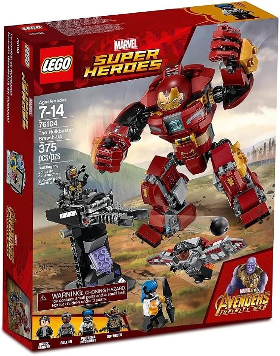 LEGO Marvel Super Heroes Avengers: Infinity War The Hulkbuster Smash-Up 76104 Building Kit features Proxima Midnight, Outrider, and Bruce Banner figures (375 Pieces)