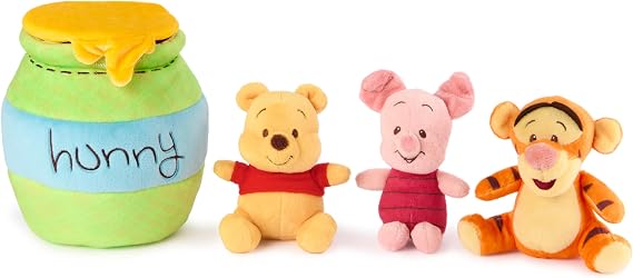 GUND Disney Winnie the Pooh 4-Piece Sensory Plush Toy Playset for Babies