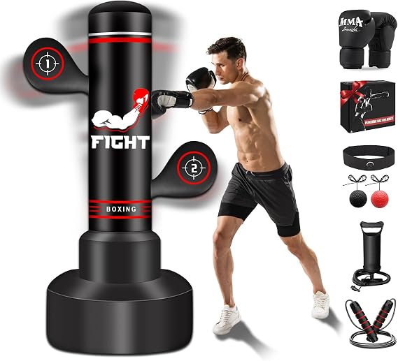 Heavy Punching Bag for Adults Teens, 70 Boxing Bag with Gloves, Pump