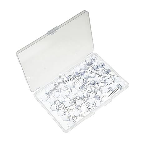 50 Pieces 10mm Orange LED Diode Light,F10 Round Top Water Transparent Clear Diffused Lens Emitting Lamps Indicator