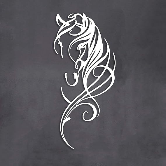 Aimery Metal Horse Wall Decor - Line Art Horse Pictures for Home Decor Dynamic Metal Sculptures for Bedroom, Bathroom, Living Room(White)