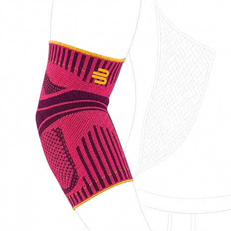 Bauerfeind Sports Elbow Support - Elbow Brace for Pain Relief and Support - Pads for Enhanced Comfort - Targeted Compression - Lightweight & Durable - Pink, Small