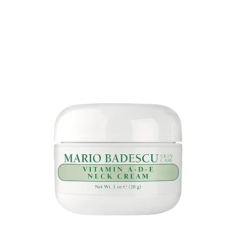 Mario Badescu Vitamin A-D-E Neck Cream for All Skin Types |Neck Cream that Firms and Hydrates |Formulated with Rice Bran Oil & Vitamin A and E|1 Ounce