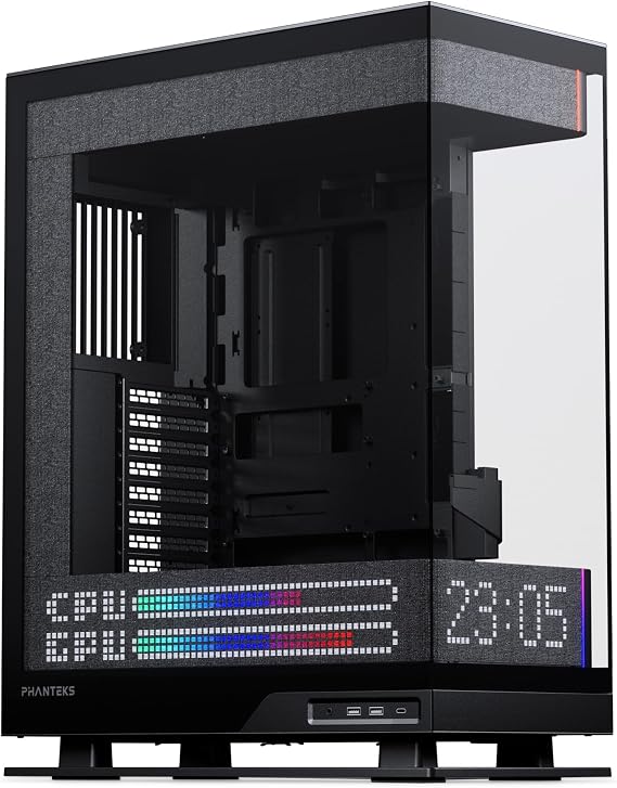 Phanteks Evolv X2 Matrix Mid Tower ATX Gaming Chassis with 900 LED Matrix Display, Fabric Interior Panel, Vertical Cooling System, Tempered Glass, Integrated D-RGB Lighting (Charcoal Black)