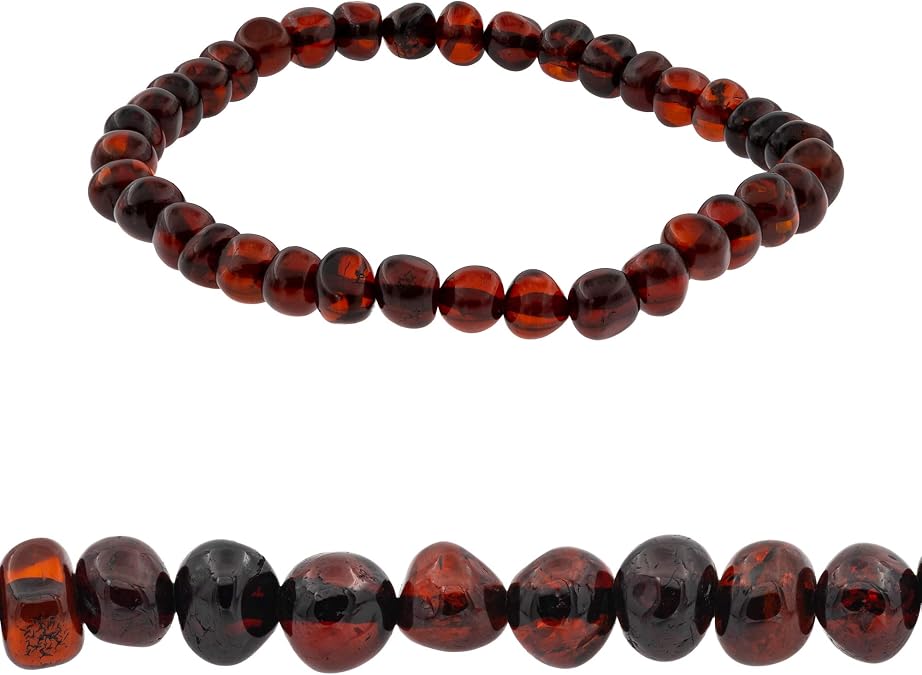 Baltic Amber Bracelet, elastic band for better confort. Lab tested amber, You can engrave the storage bag and personalized card - Polish Cherry 7