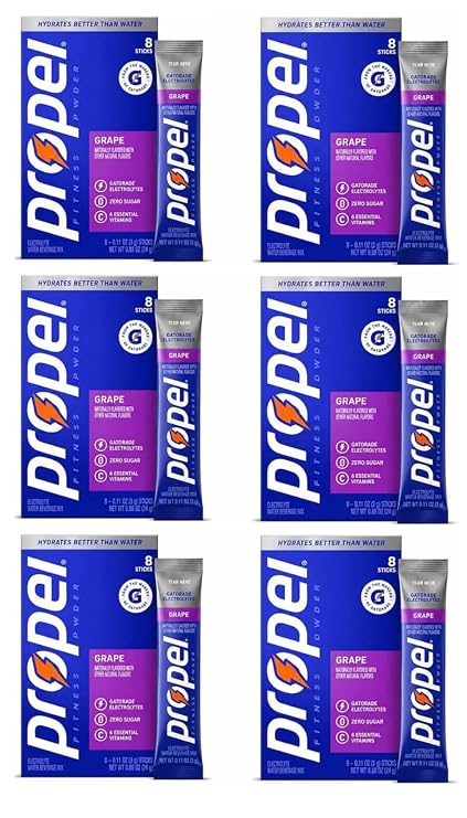 Propel Zero Sugar Electrolyte Powder Packets, Grape Flavor, 48 Count Box