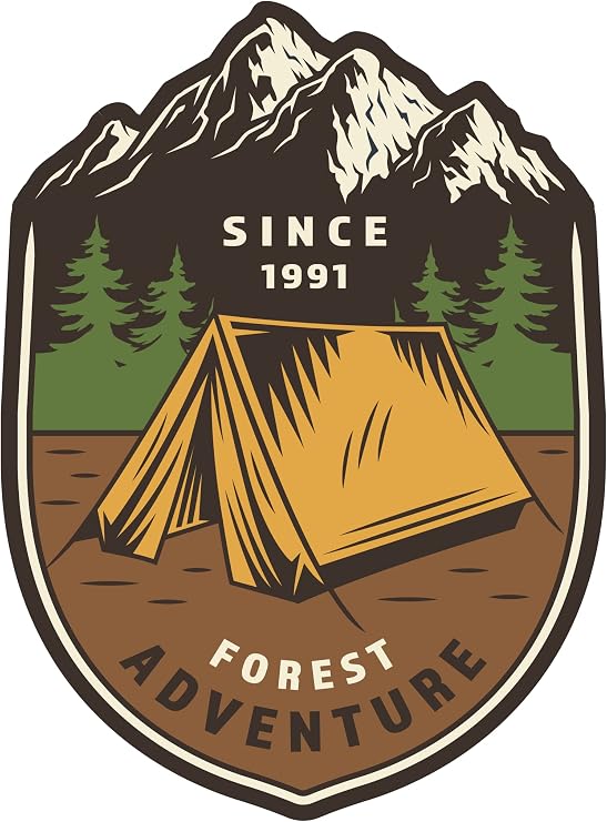 Adventure Camping Kamp Çadır Sticker Off Road 10 x 7,5 cm