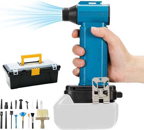 Compressed Air Duster Cordless Dust Blower for Makita 18V Battery, 130000RPM Brushless Turbo Fan Handheld Mini Jet Dry Blower for Keyboard Car Camping Workshop Home Cleaning(Battery Not Included)