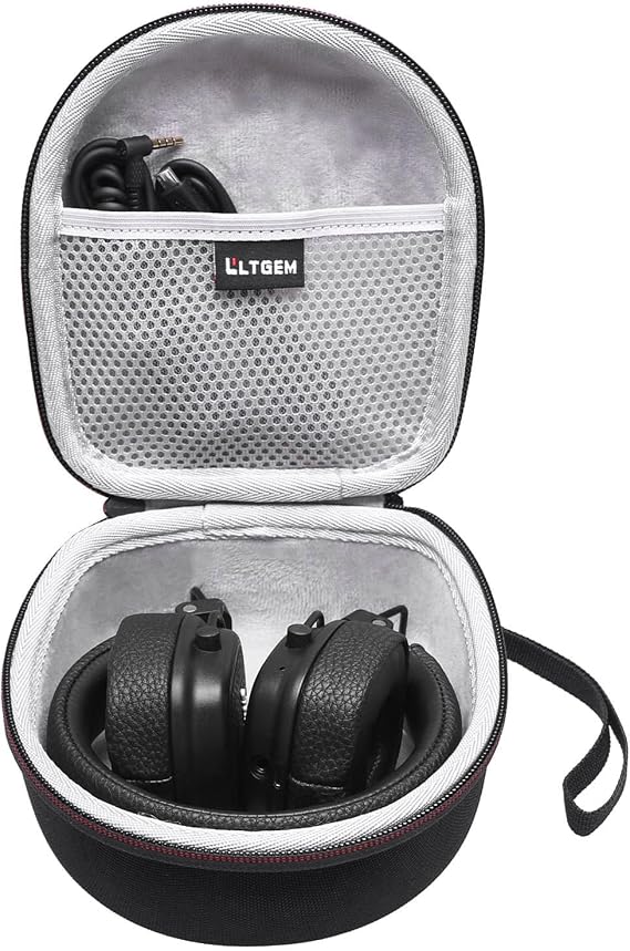 LTGEM Headphone Case Compatible with Marshall Major V/IV/III/II On-Ear Wireless Bluetooth Headphones, Office Travel Carrying Storage Bag - Black(Case Only)