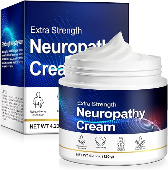 Neuropathy Nerve Cream,Max Strength No-Mess Topical for Toes, Feet, Fingers, Hands, Legs & Arms, 4.23oz