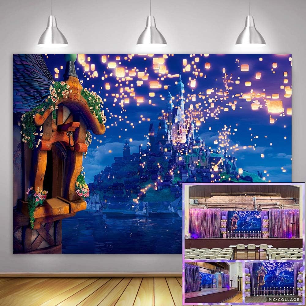 Fantasy Cartoon Castle Princess Background for Happy Birthday Party MTMETY 10x7ft Fairy Tale Long Hair Baby Shower Birthday Party Photo Booth Photography Props ZYME0532