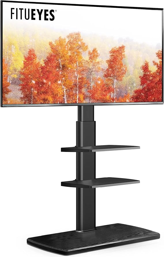 FITUEYES Floor TV Stand for 32-75 Inch TVs with Height Adjustable, Black