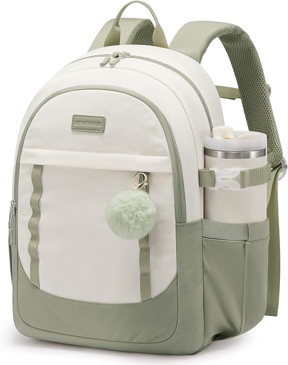 LOVEVOOK School Backpack for Teen Girl, Cute Student Bookbag Fits 15.6 Inch Laptop, Back to School Backpack Purse for Teenagers