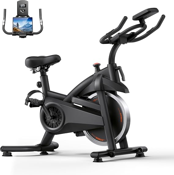 CURSOR FITNESS Exercise Bike, Brake Pad, 300LB Load Stationary Bike