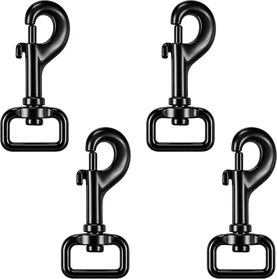 Strapworks Black Metal Bolt Snaps For Dog Leashes, Bag Straps, Crafts, 1 Inch, 1.5 Inch Or 2 Inch, 4 Pack