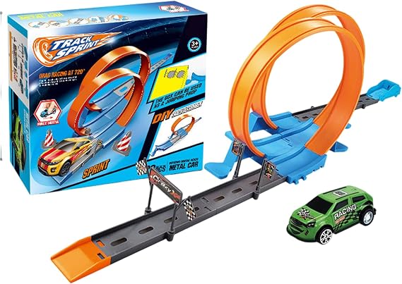 Press and Go Car Toy - Flexible Track Race Set, Bendable Road Game | Durable Car Racer with Fun Family Entertainment, Kids Gifts for Holidays and Gatherings, Twistable Track for Endless Play