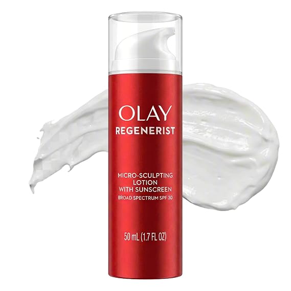 Olay Regenerist Advanced Anti-Aging Face Moisturizer Lotion for All Skin Types, Micro-Sculpting Lotion with Broad Spectrum SPF 30, Reduces Wrinkles, Firms and Plumps Skin, Dermatologist Tested, 1.7 oz