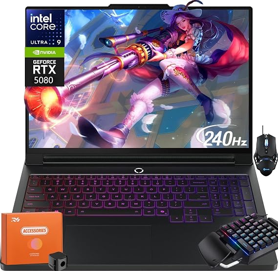 Lenovo Legion Pro 7i Gen 10 Gaming Laptop (2025), GeForce RTX 5080 16GB GDDR7, Intel Ultra 9 275HX Up to 5.40 GHz, 16" 240Hz OLED, 32 GB DDR5, 1 TB SSD, Windows 11 Pro, w/Accessories