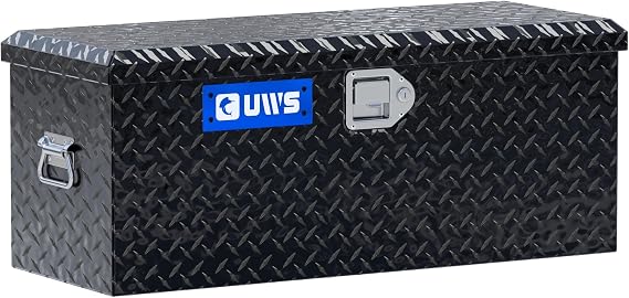 UWS EC20012 32-Inch Gloss Black Heavy-Wall Aluminum ATV Storage Box, RigidCore Lid