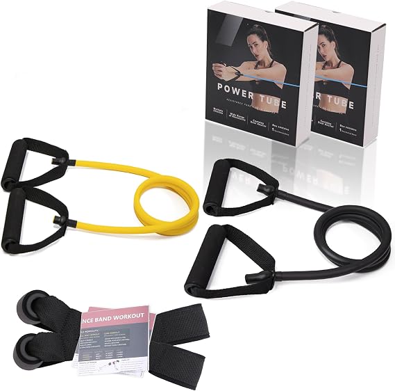 2 Resistance Bands with Handles,10 lbs + 50 lbs
