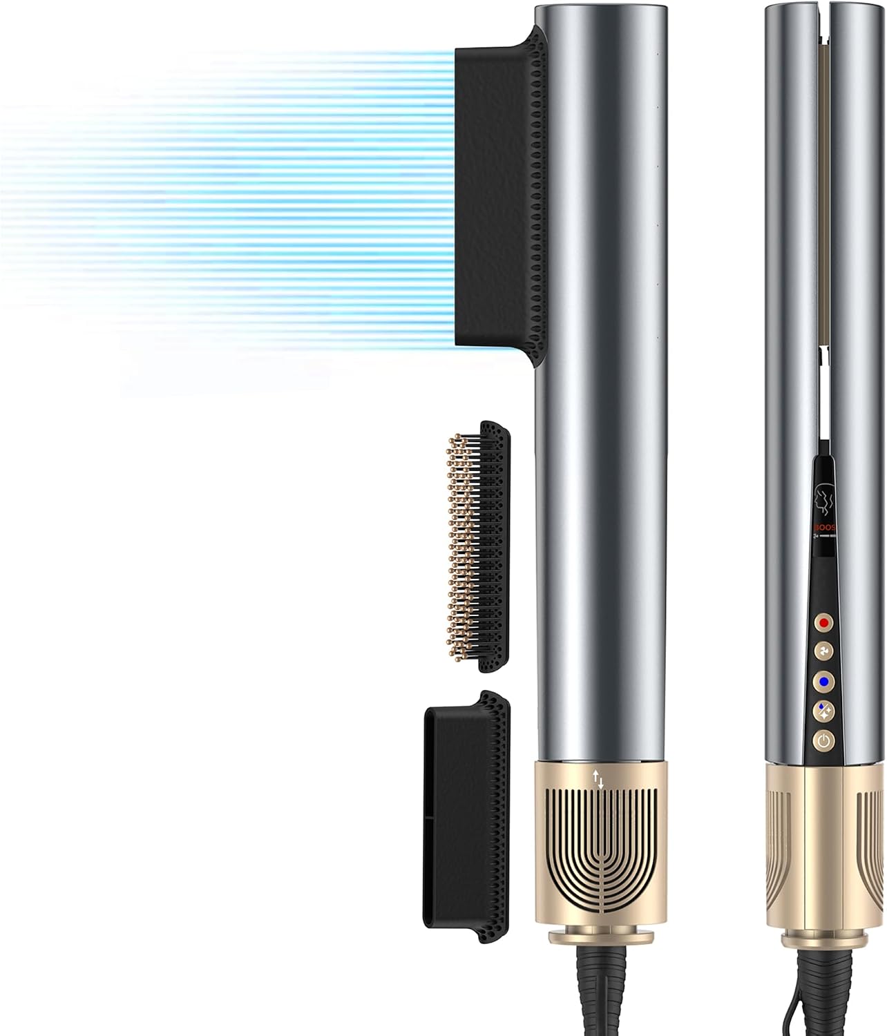 OKWRAP Air Hair Straightener, Wet Dry Straightener, Ionic Hair Dryer Airstyler for Styling, Professional Blow Dryer Less Breakage, More Shine and Colour Protection, 80℃-160℃ for All Hair Types