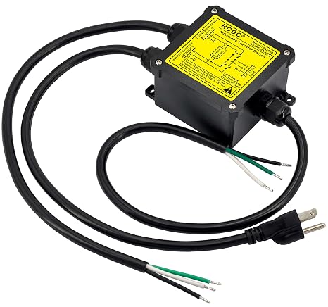 AC120V 15Amp Automatic Transfer Switch, ATS Auto Transfer Switch (Core Wires + NEMA 5-15P)