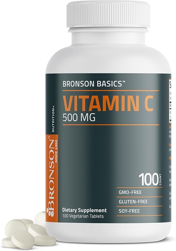 Bronson Vitamin C 500 mg Immune & Antioxidant Support, Non-GMO, 100 Tablets