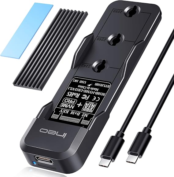 Tool-Free M.2 NVMe & SATA to USB C 20Gbps Docking Stationfor M Key, B+M Key Support 2280 2260 2242 2230 SSDs (M.2 20Gb Dock)