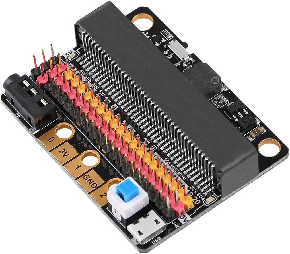 Microbit Expansion Board Breakout Adapter Shield with IOBIT V2.0 Buzzer for Python Graphics Programming for BBC Micro:Bit Kids