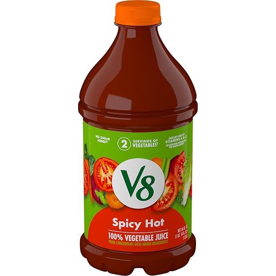 V8 Spicy Hot 100% Vegetable Juice, 46 fl oz Bottle