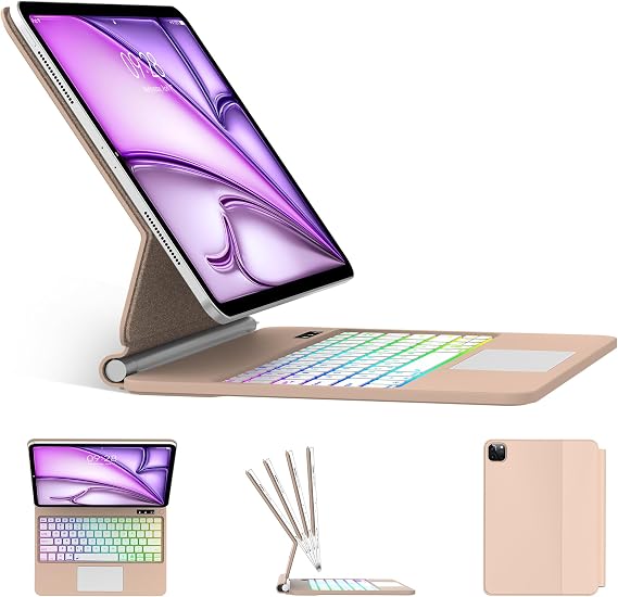 Magic Keyboard Case for iPad Air 11 inch(M4 2026,M3 2025,M2 2024)&iPad Pro 11 inch(4th/3rd/2nd/1st Gen),iPad Air 5th/4th Gen Case with Keyboard,Backlit, Floating Cantilever Stand, Multi-Touch Trackpad