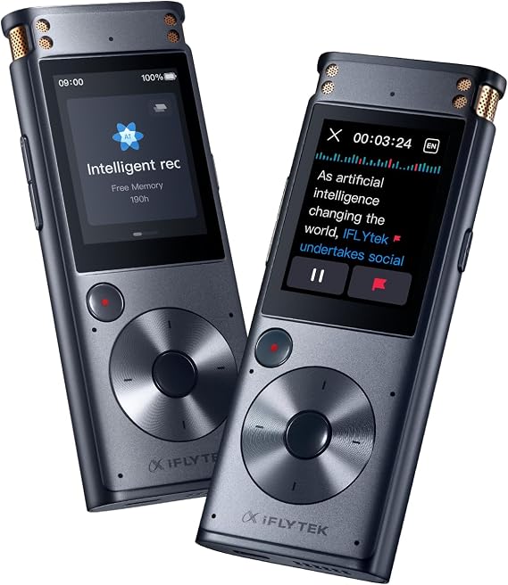 iFLYTEK AI Voice Recorder with Playback, Digital Voice Recorder with Voice-to-Text Transcription & Smart Summarize, AI Recorder Transcriber for Lectures, Interviews, Conferences & Lawyers