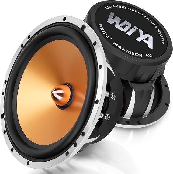 Upgrade 6.5 Inch Car Speakers 1000W Peak Power Aluminum Cone Woofers with Bullet Head Design, Stereo Sound for Door Audio System (2 Speakers, Rose Gold)