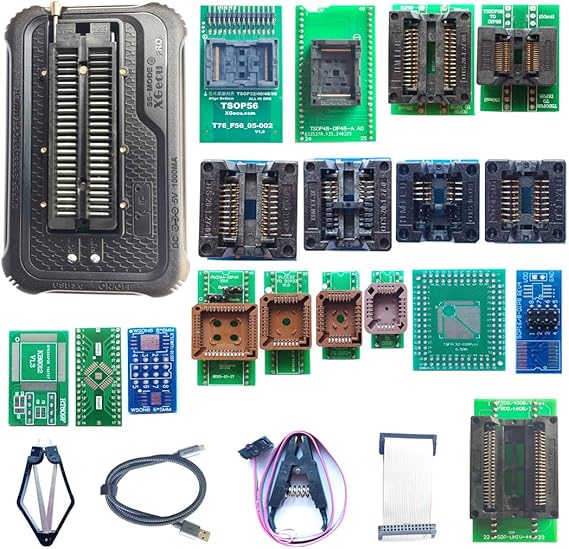 XGecu T76 Programmer 18 Adapters T56 Tl866ii T48 Programmer Replacement Support Eprom ISP IC Chip PIC NAND Flash EMMC GALCPLD VGA BGA Socket