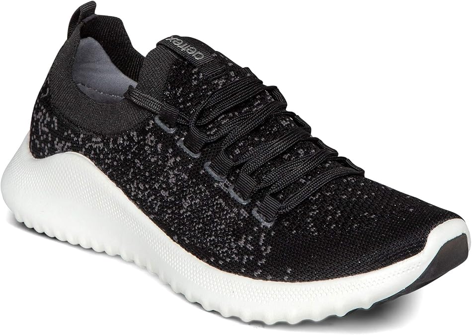 Aetrex Women's Carly Orthopedic Arch Support Knit Sneakers for Women- Plantar Fasciitis Relief Women Sneakers W/ Lace Up