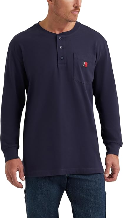 Wrangler Riggs Workwear Men's Long Sleeve Henley Tee