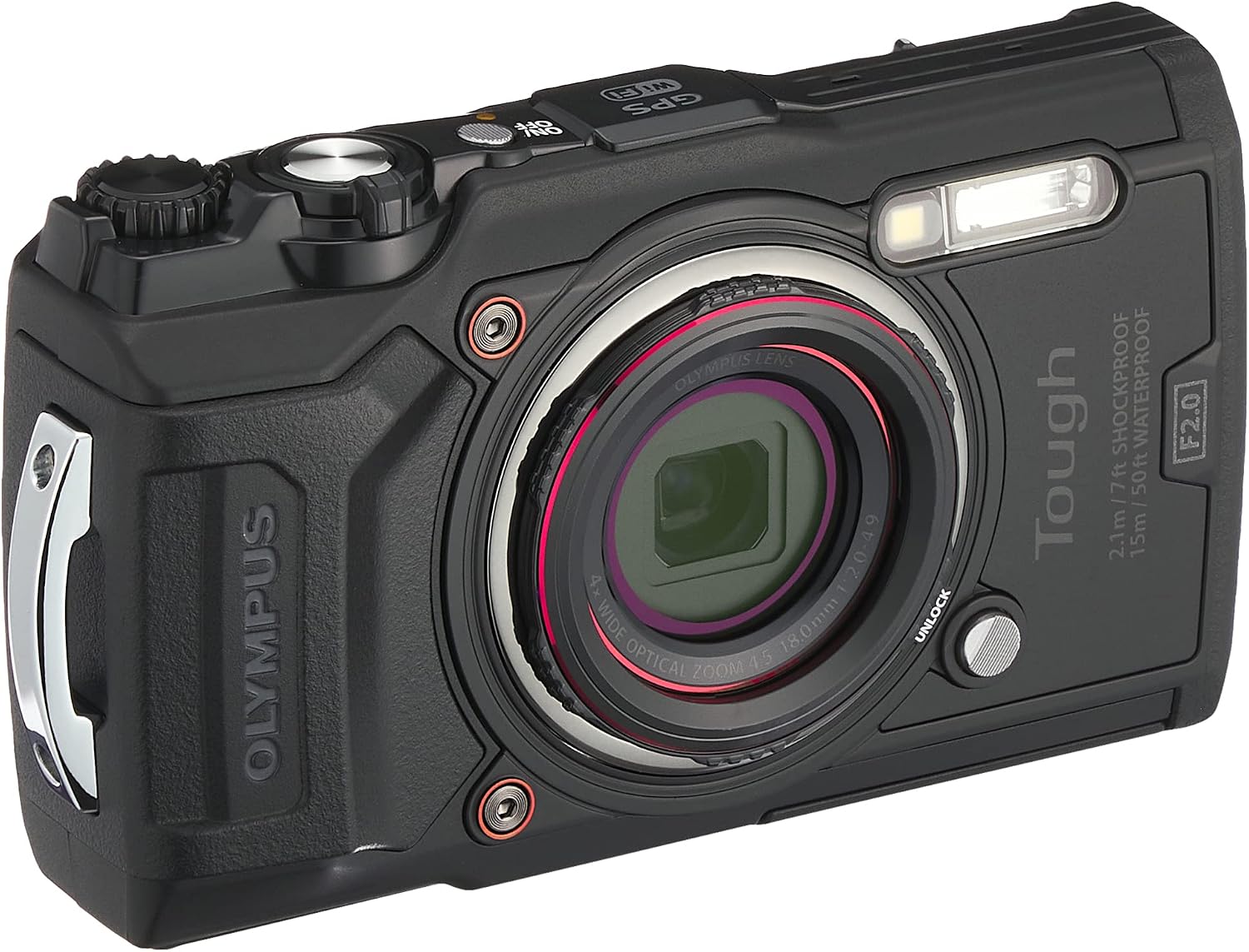 Olympus Tough TG-6 Action Camera, 12 Megapixel, Digital Image Stabilisation, 4x Wide-Angle Zoom, 4K Video, 120 fps, Wi-Fi, Black