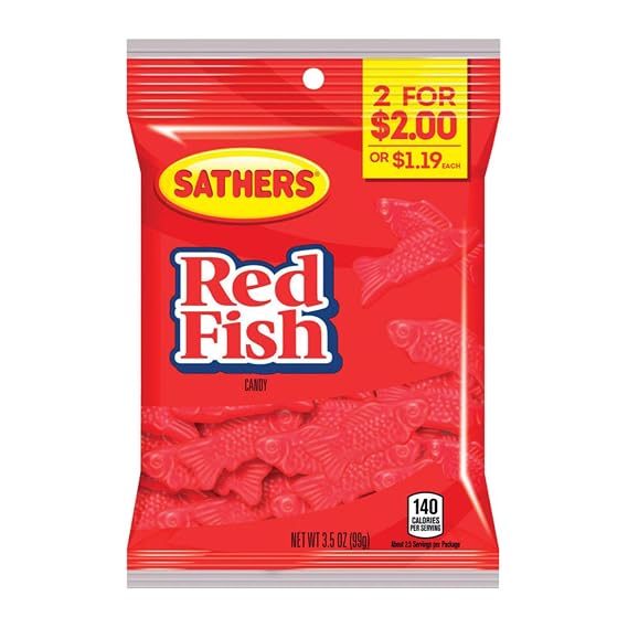 Sathers Red Fish Gummy Candy, 3.51 oz