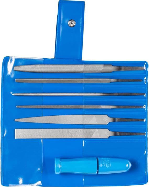 PFERD 4" Key File Set 265 A, 6-Piece Second Cut Includes Quick-Mounting Handle for Delicate and Light Filing Tasks Part 17009